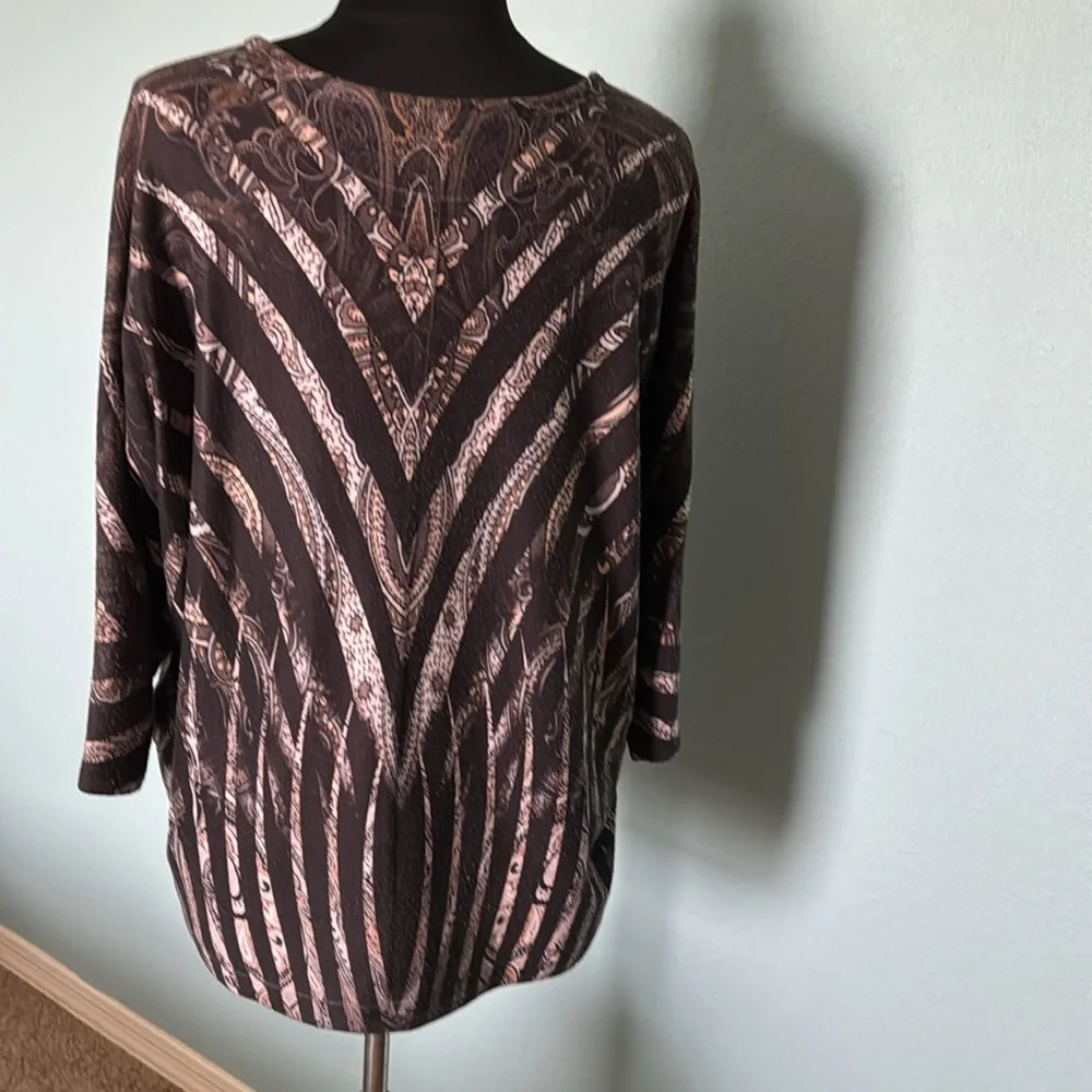 Chicos 3/4 sleeve brown sweater. - Picture 4 of 4